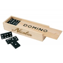 Boite de domino en bois  28 Pièces gravés au laser