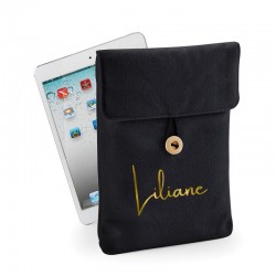 Housse pour tablette noire avec personnalisation