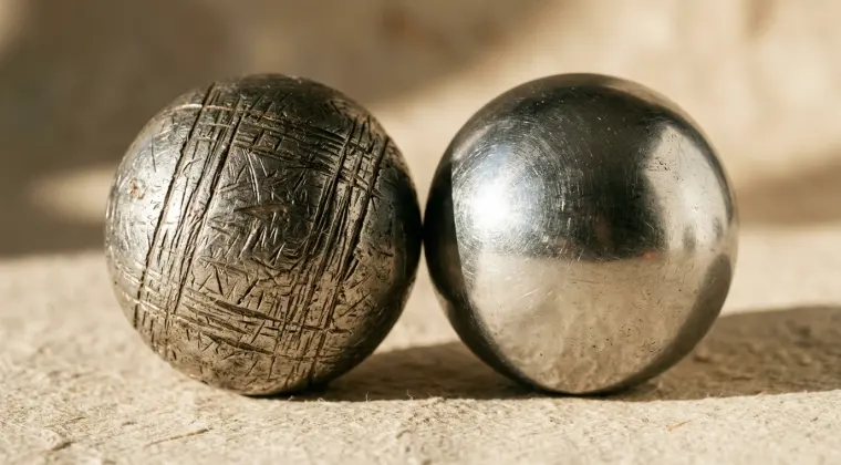 Boules striée et lisse côte à côte